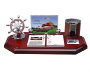 高檔紅木（亞光）臺歷