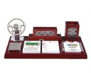 高檔紅木（亞光）臺歷