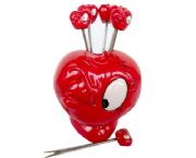 卡通紅臉水果叉