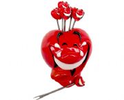 卡通紅臉水果叉