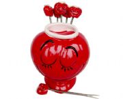 卡通紅臉水果叉