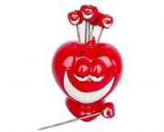 卡通紅臉水果叉
