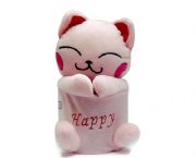 卡通貓毛絨紙巾筒