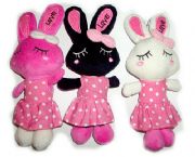 愛心兔毛絨手機掛件