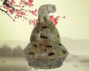 天然青田石雕刻香薰爐/